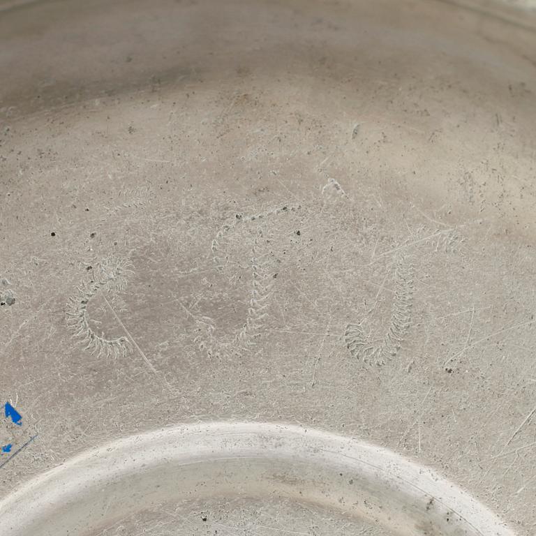 DOPSKÅL, tenn, Petter Åberg, Stockholm 1759.