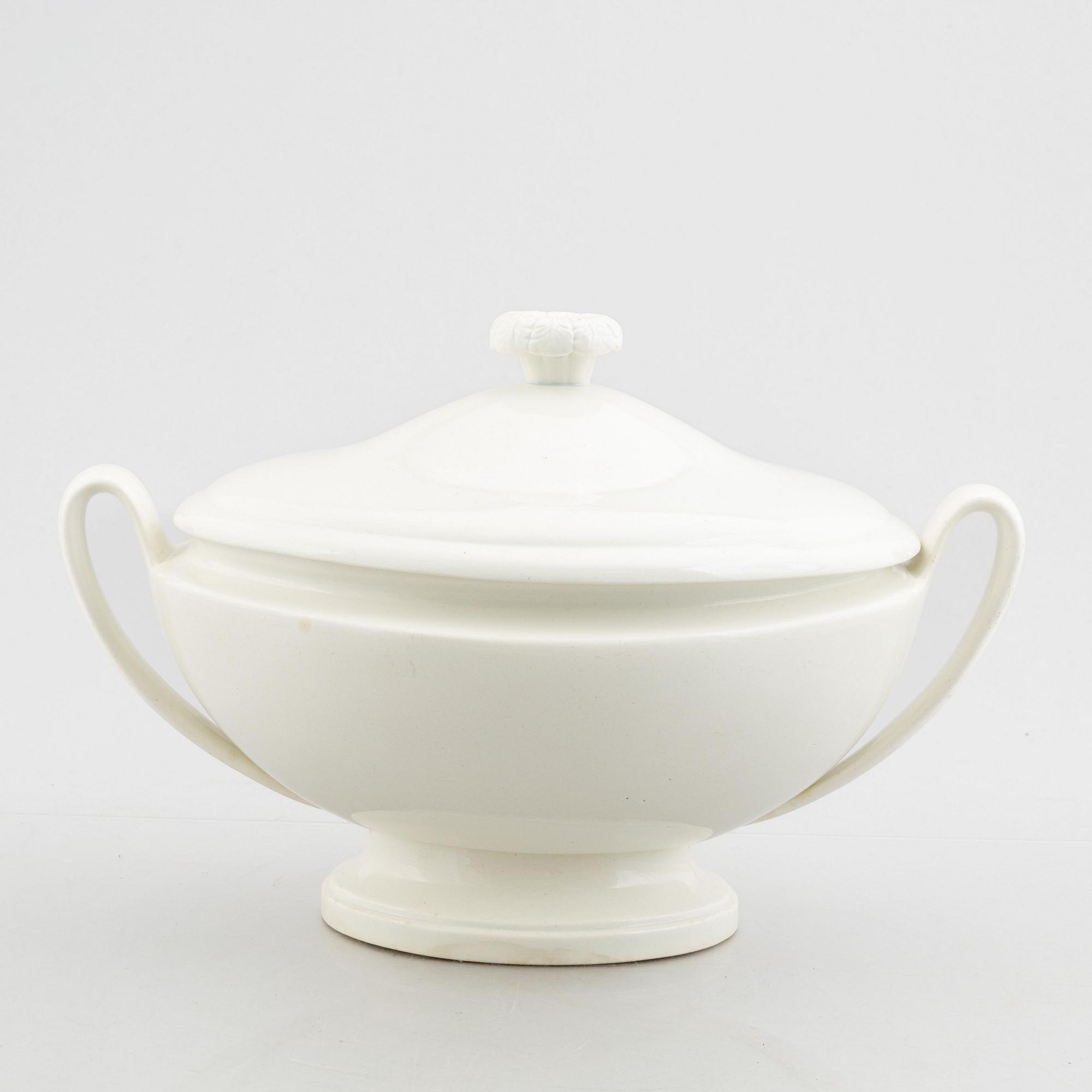 Terrin med lock, flintgods, Rörstrand, 1800-talets första hälft.