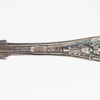 A silver cutlery set and wood case, mark of Émile Puiforcat and others, Paris, France 1850s-1900s.