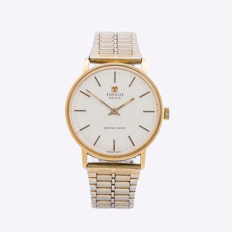 TISSOT, Seastar Seven, 18K, wristwatch 34 mm 1980's.