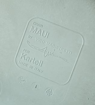 STOLAR, 4 st, "Maui", Vico Magistretti, Kartell, Italien, 1900-talets fjärde kvartal.