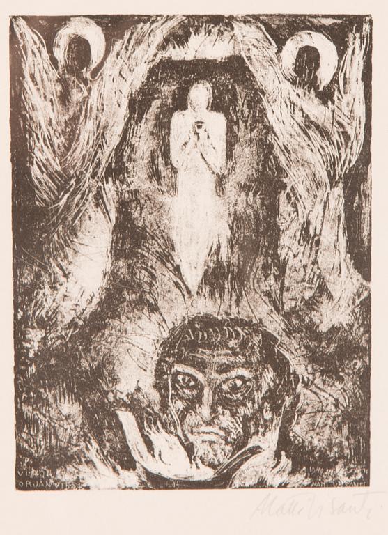 MATTI VISANTI, litografier, 3 st, signerade och i plåten daterade 1940.