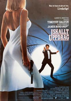 Film poster James Bond "The Living Daylights" 1987 Swedish first edition.
