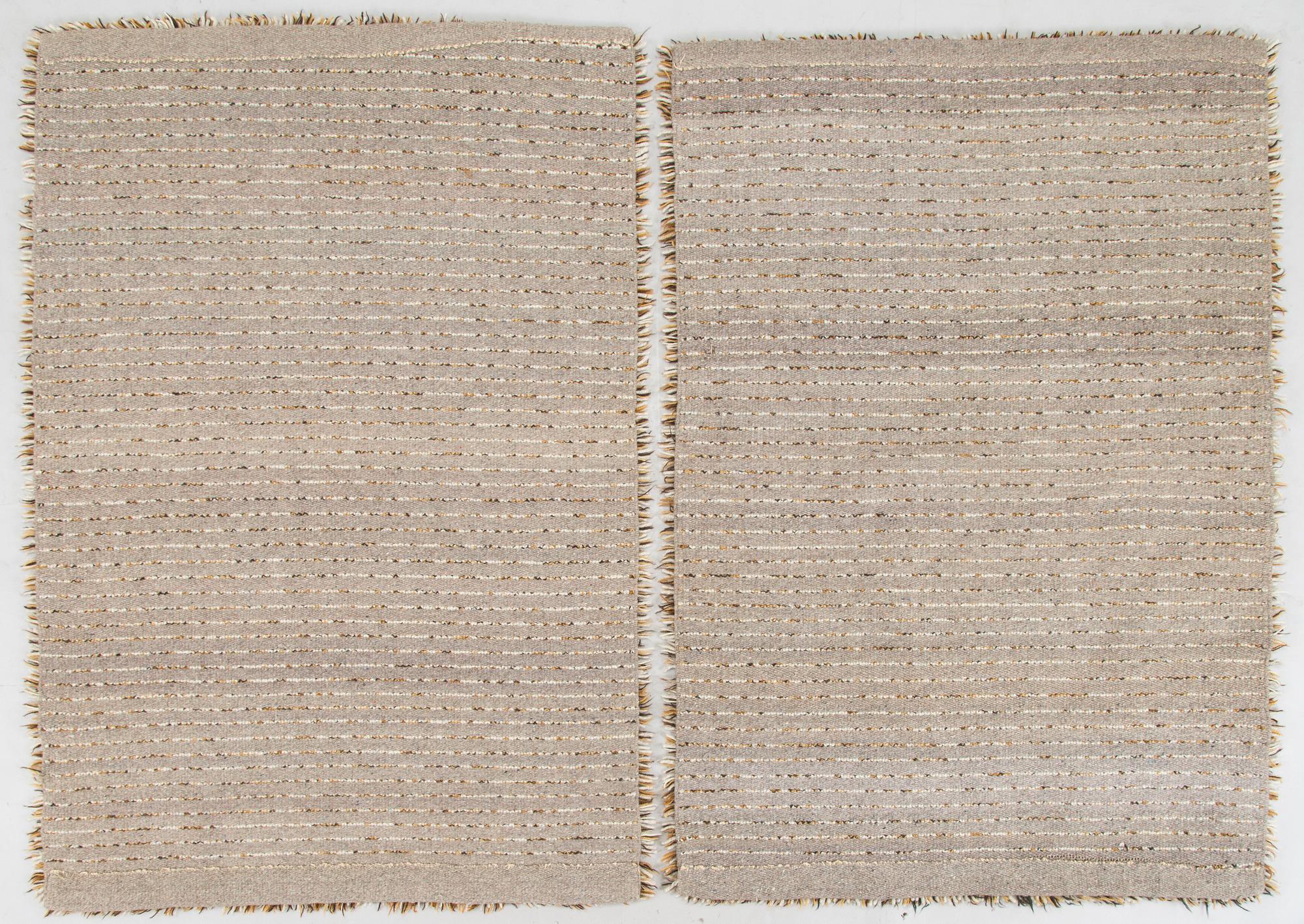 A pair of 1960s-70s rya rugs. Ca. 134 x 91cm and 133 x 91cm.