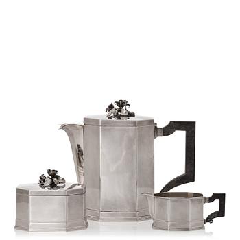 169. Atelier Borgila, a sterling silver coffee set, 3 pcs, Stockholm 1935.
