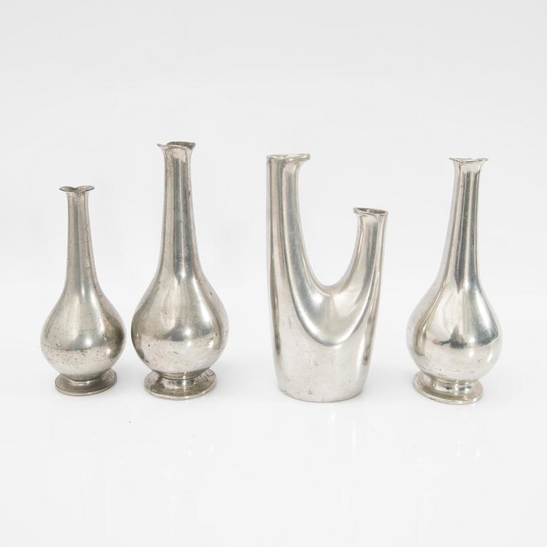 Just Andersen, vases, 5 pcs, first half of the 20th century.