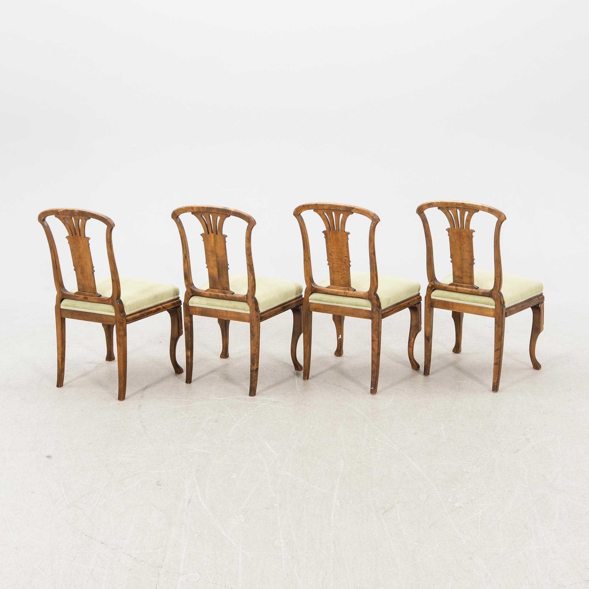 A set of four Art deco chairs.