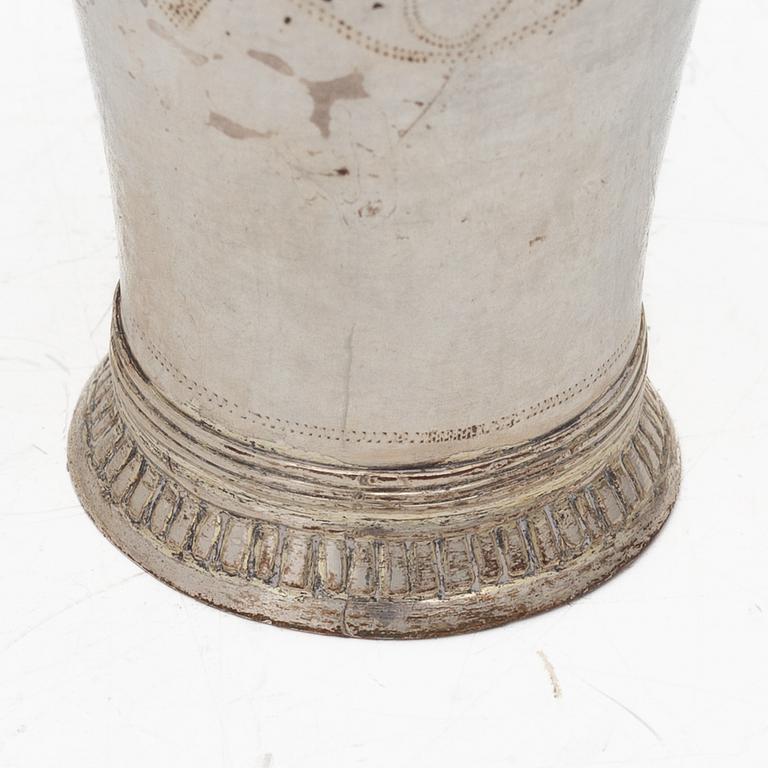 A Swedish silver beaker, mark of Nils Hoffsten, Stockholm 1796.