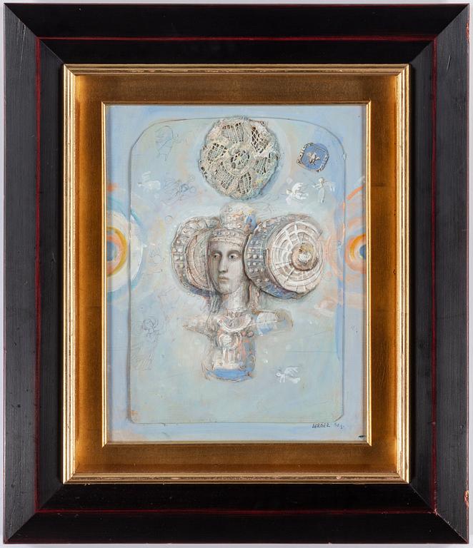 MERSAD BERBER, blandteknik med collage, signerad Berber och daterad -90.