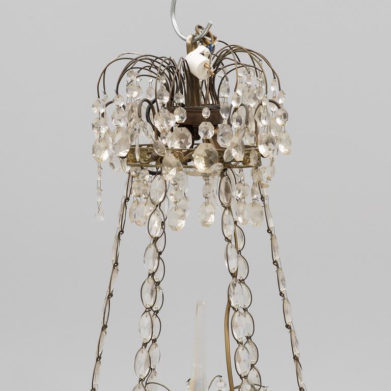 A Gustavian style chandelier, first half of the 20th century.