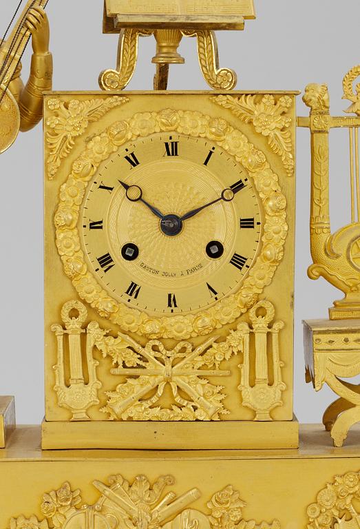 A French late Empire mantel clock by Gaston Jolly.