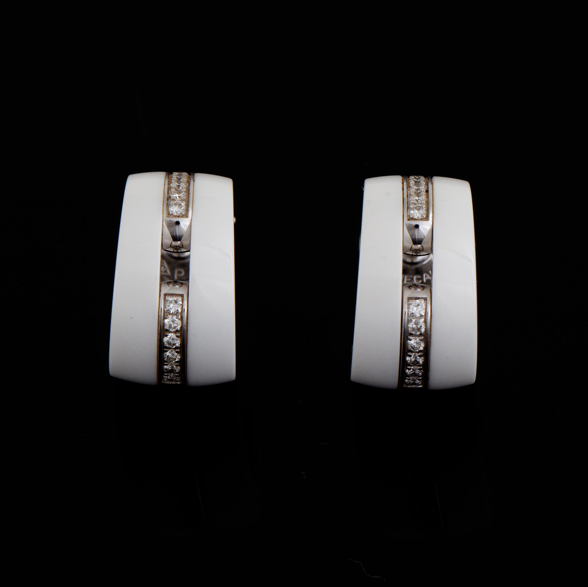 A pair of Chanel "Ultra" 18K white gold and ceramics.