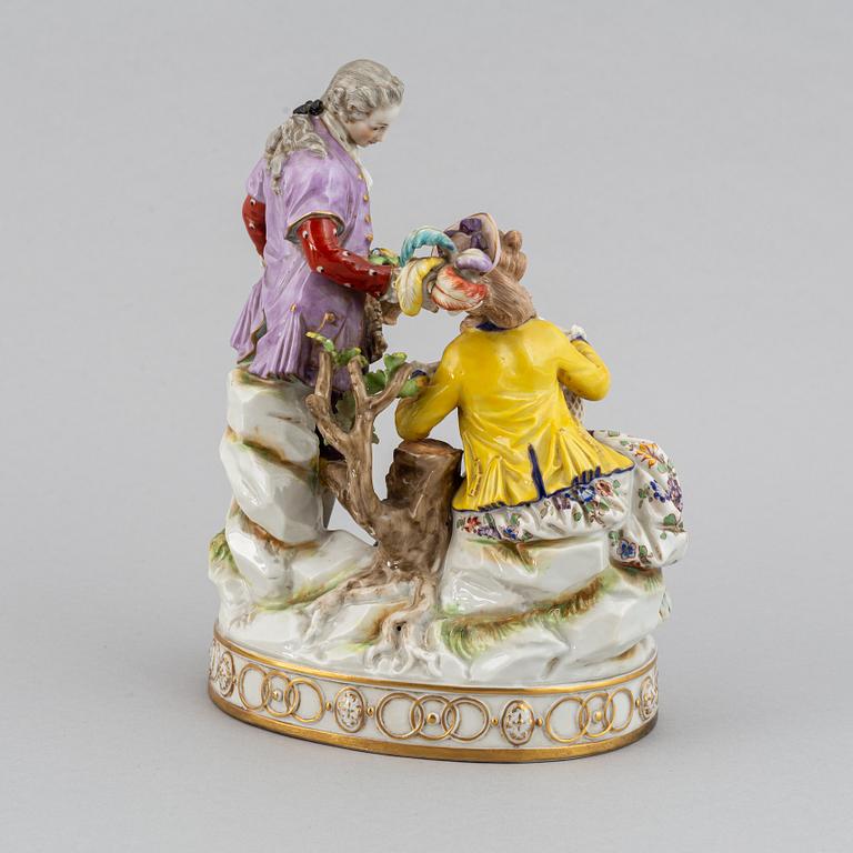 A porcelain figurine, Naples style mark, first half of the 20th century.