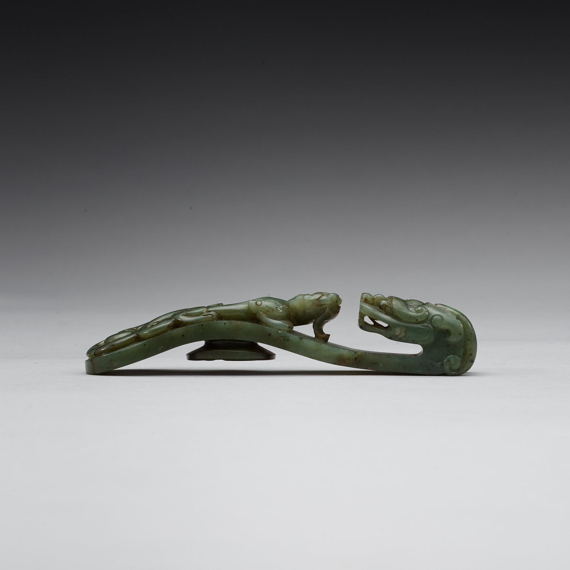 A Chinese nephrite belthook.