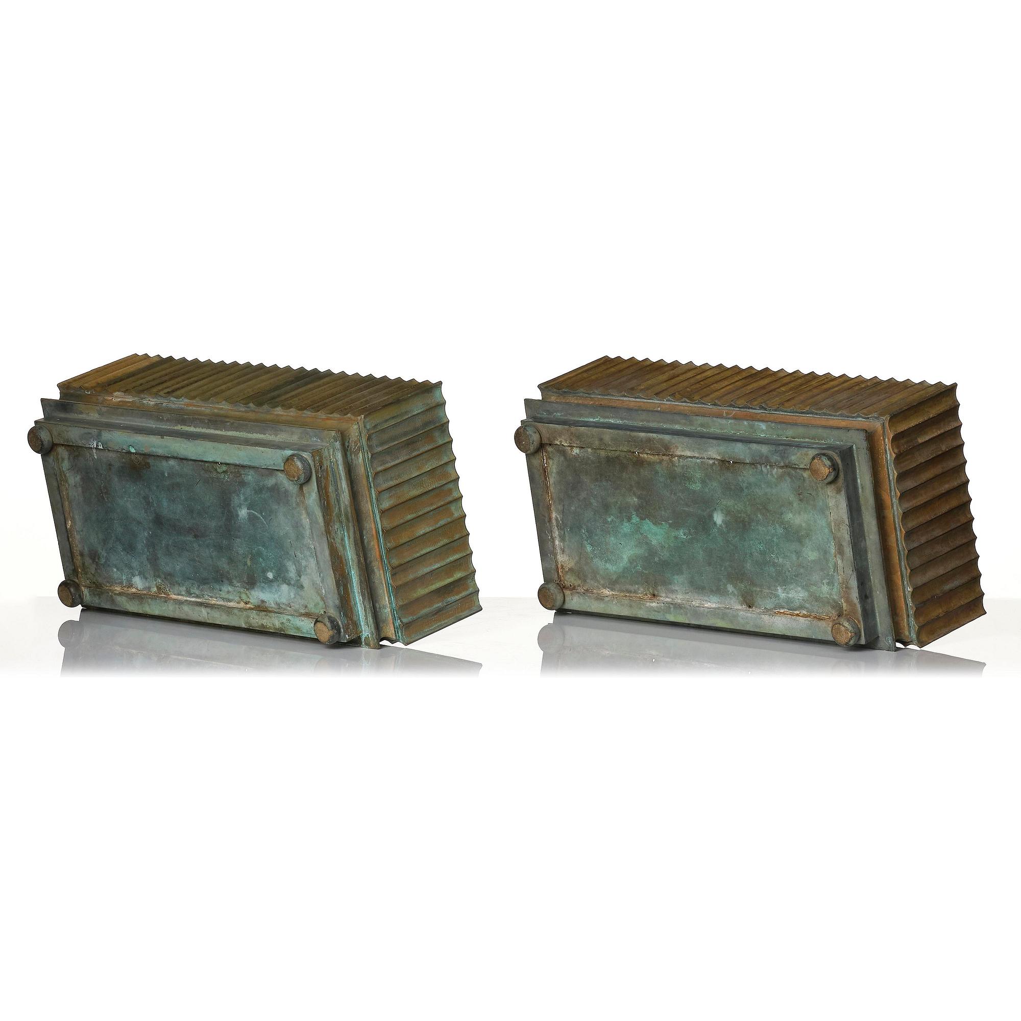 Swedish Grace, a pair of bronze planters, 1920s-1930s.