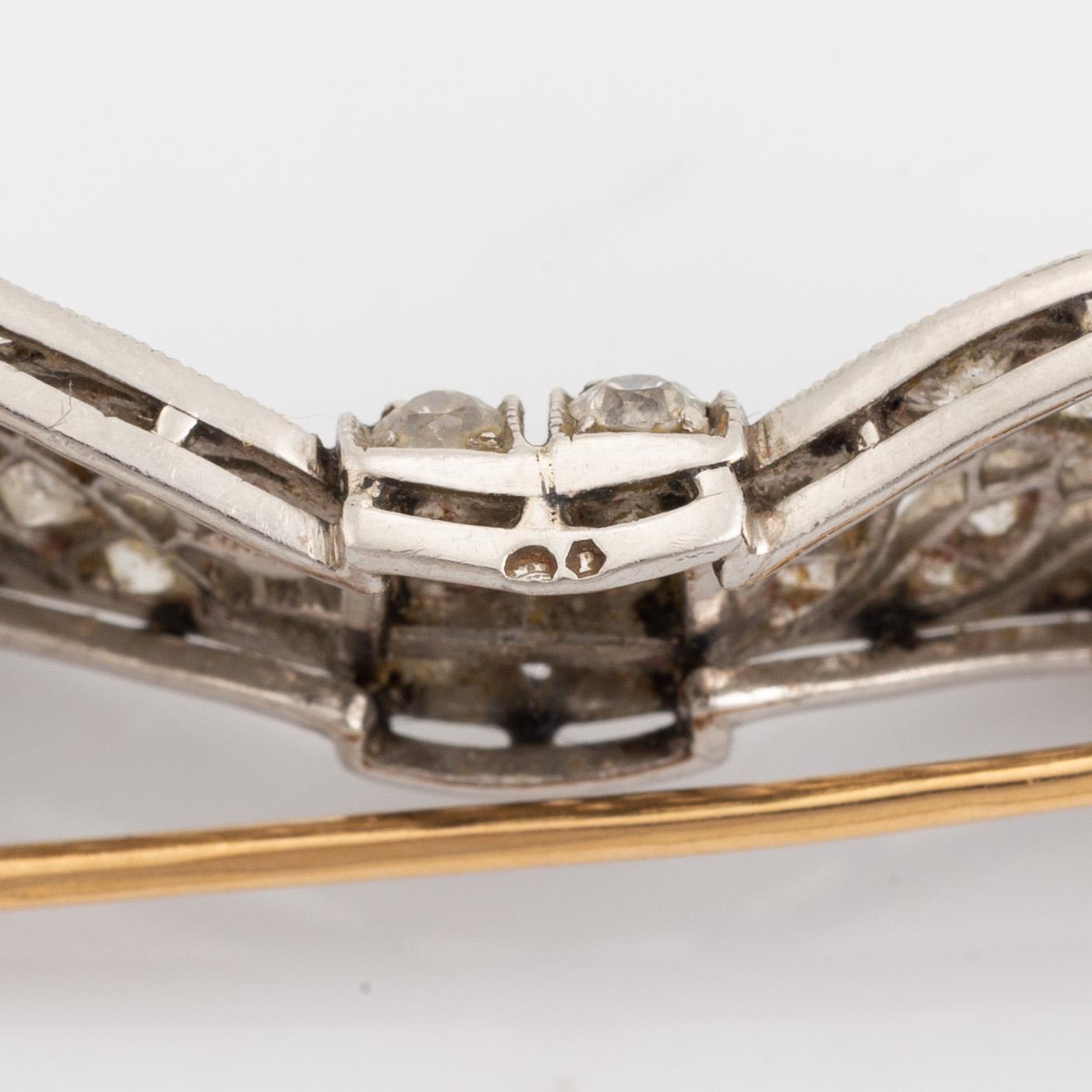 Old cut diamond bow brooch.