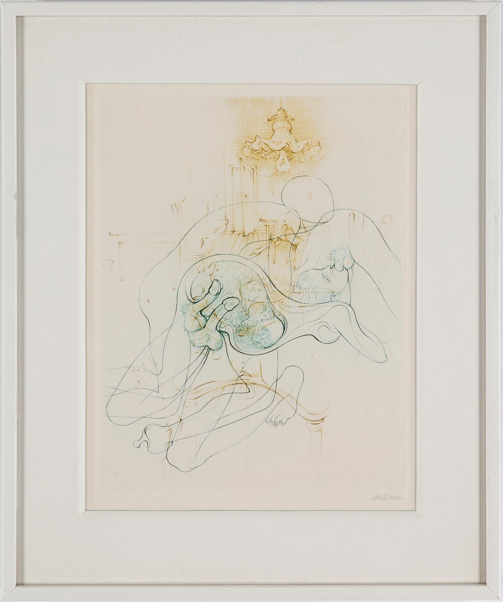 HANS BELLMER, 10 etchings in two colours, 1966-68, signed in pencil.