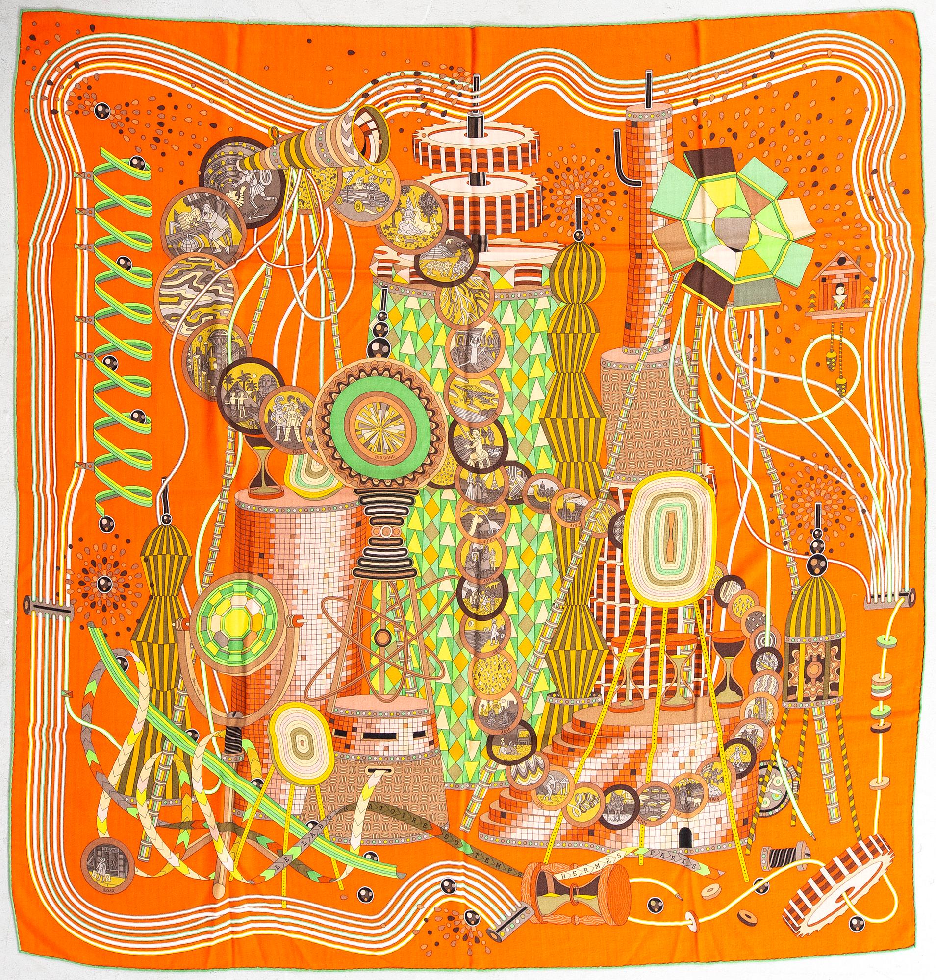 Hermès, sjal, "Le Laboratoire du Temps".