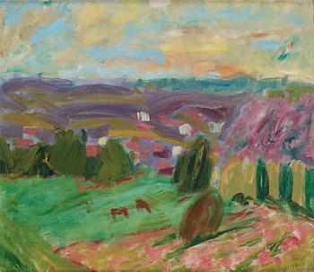 352. Ragnar Sandberg, "De röda korna" (Motiv från Slussen, Orust).