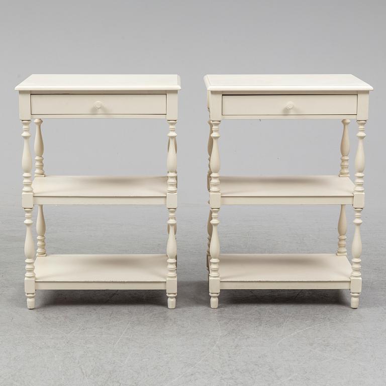 A pair of bedside late 20th century bedside tables.