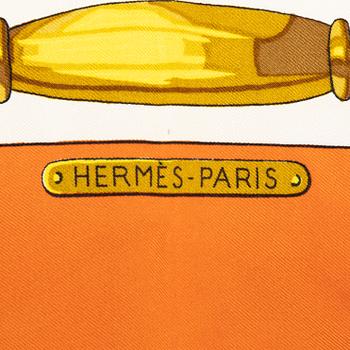 Hermès, two twill silk scarves.