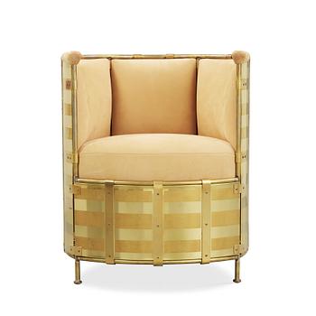 451. Mats Theselius, an 'El Dorado' leather and brass armchair, Källemo, Sweden post 2002.