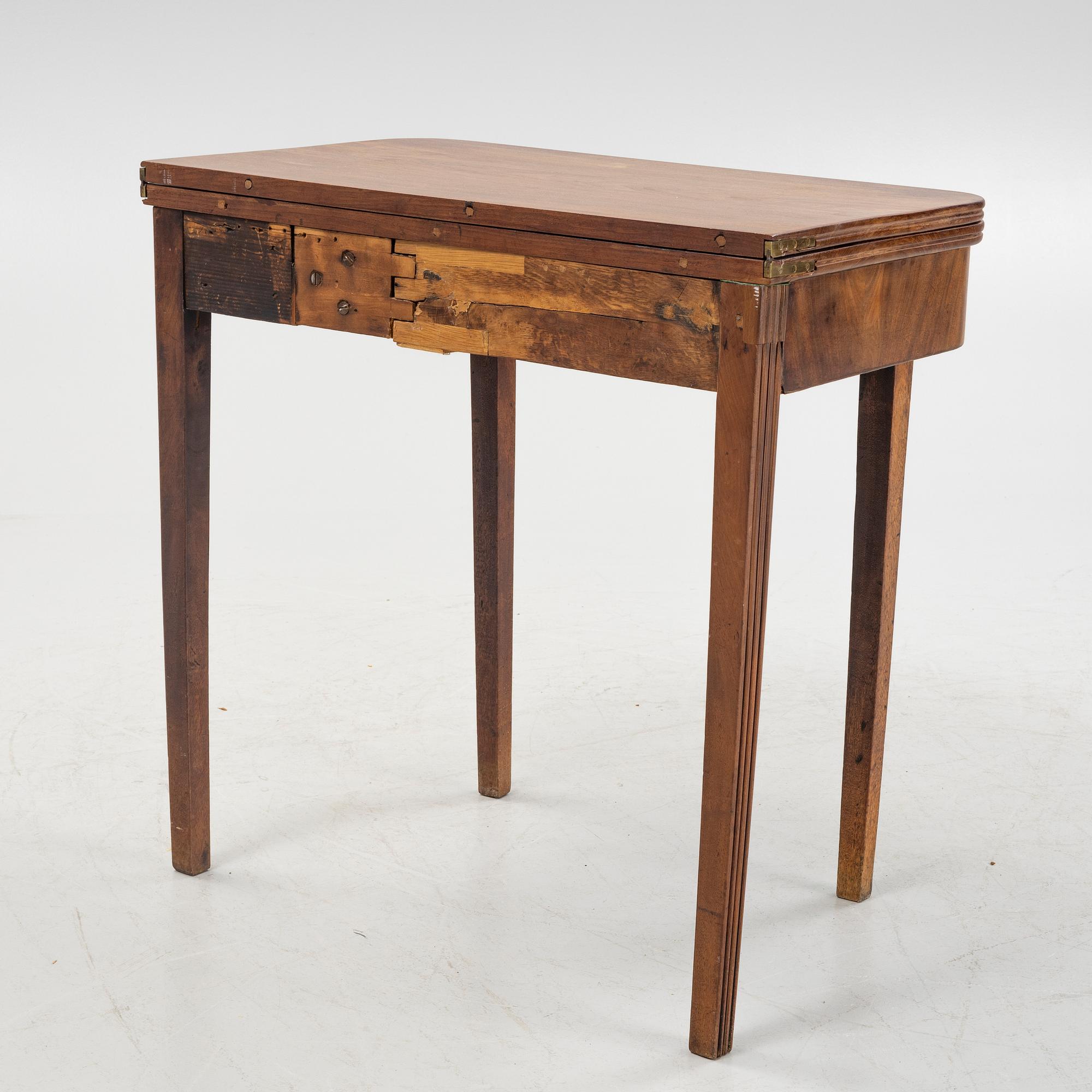 A mahogany card table, mid 19th Century.