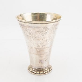 A Swedish 18th century sivler beaker mark of Jacob Möller Malmö 1796 weight 236 grams.
