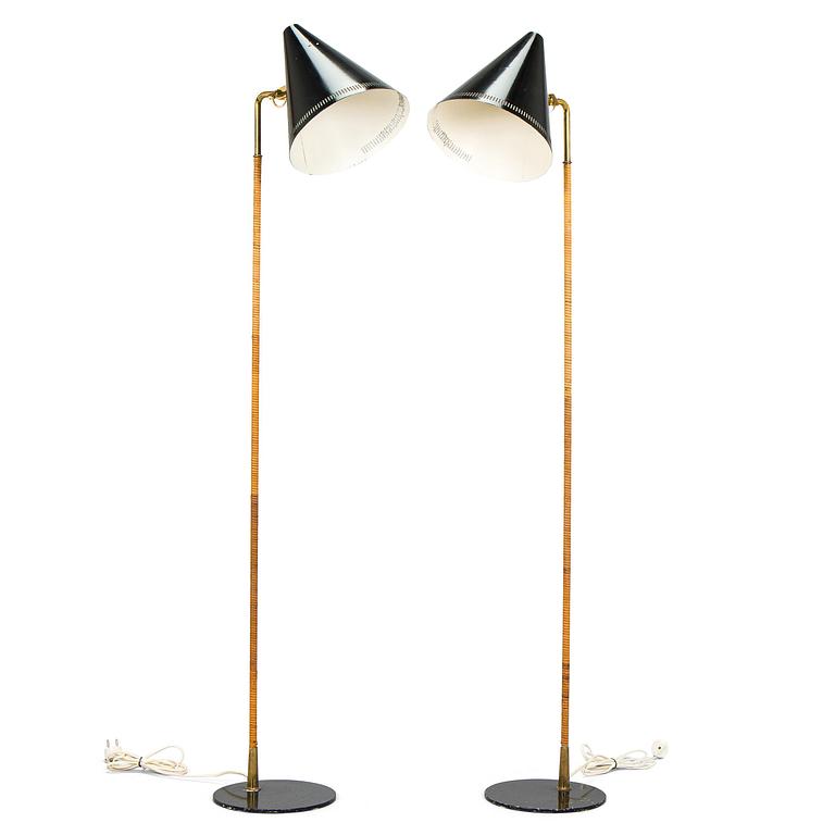 Paavo Tynell, a pair of mid-20th century K10-10 floor lamps for Taito Finland.