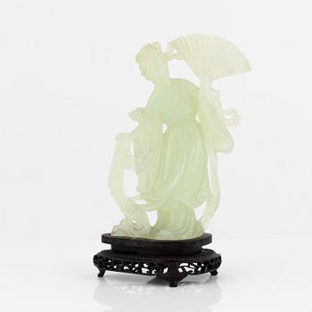 A Chinese stone scultpure of an elgegant lady, 20th Century.