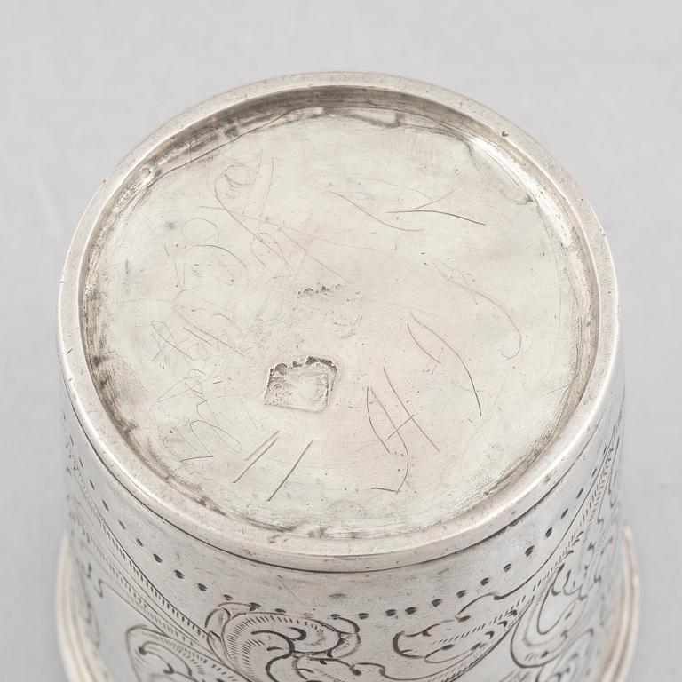 A Norwegian silver beaker, mark of Johan Peter Olsen Rust, Trondheim 1762.