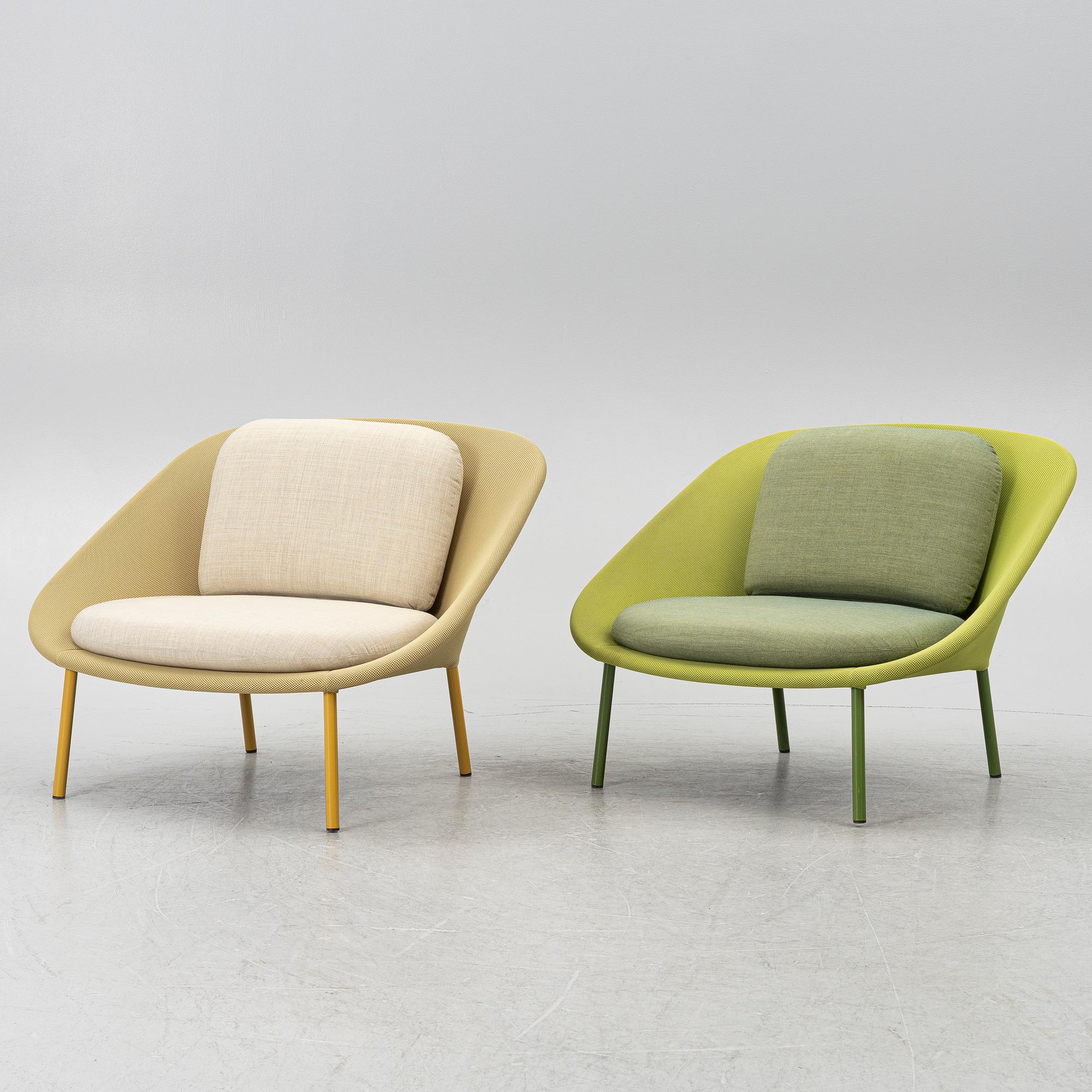 Cate and Nelson, armchairs, a pair, "Netframe", Offecct.