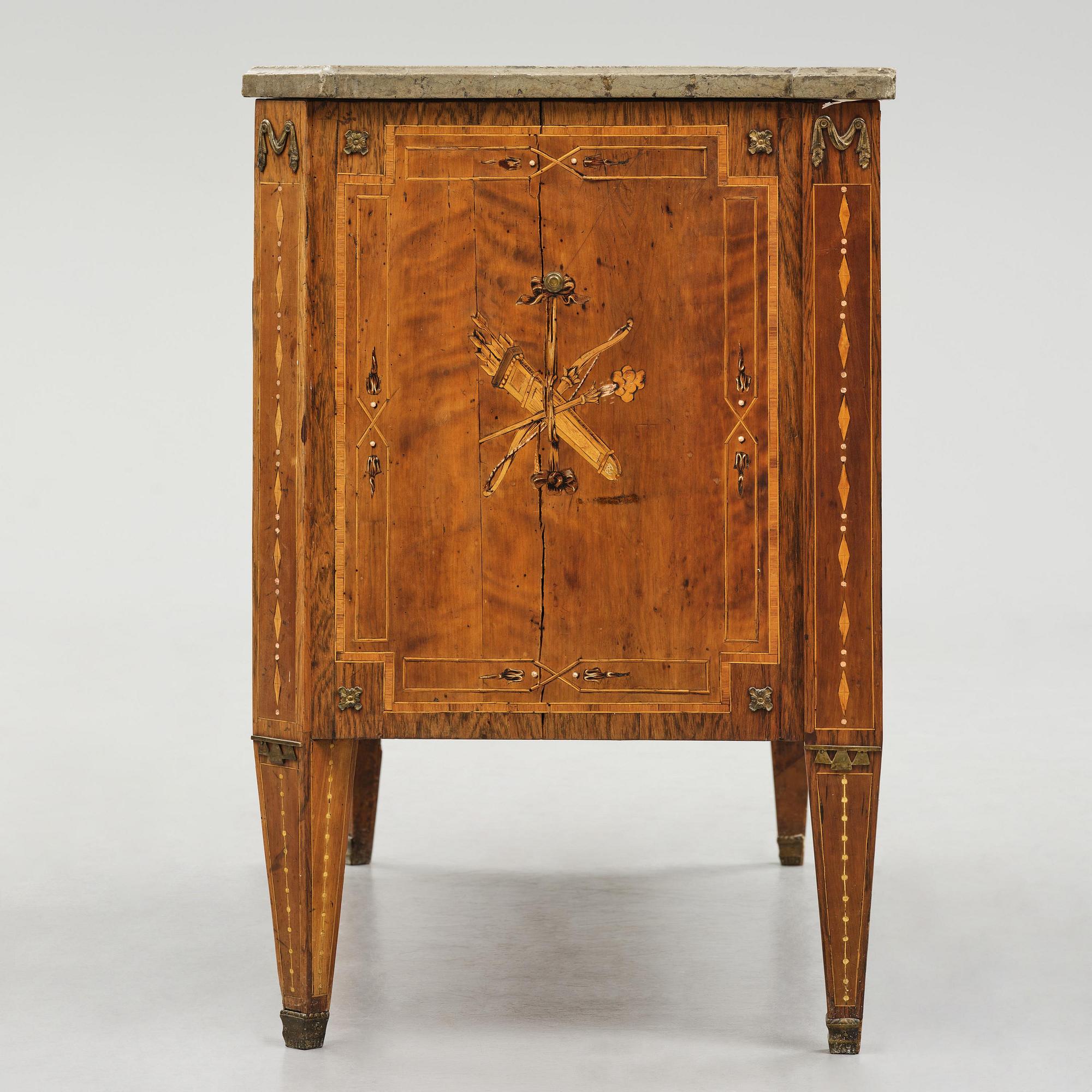 A Gustavian marquetry commode by N. P. Stenström (master in Stockholm 1782-90).