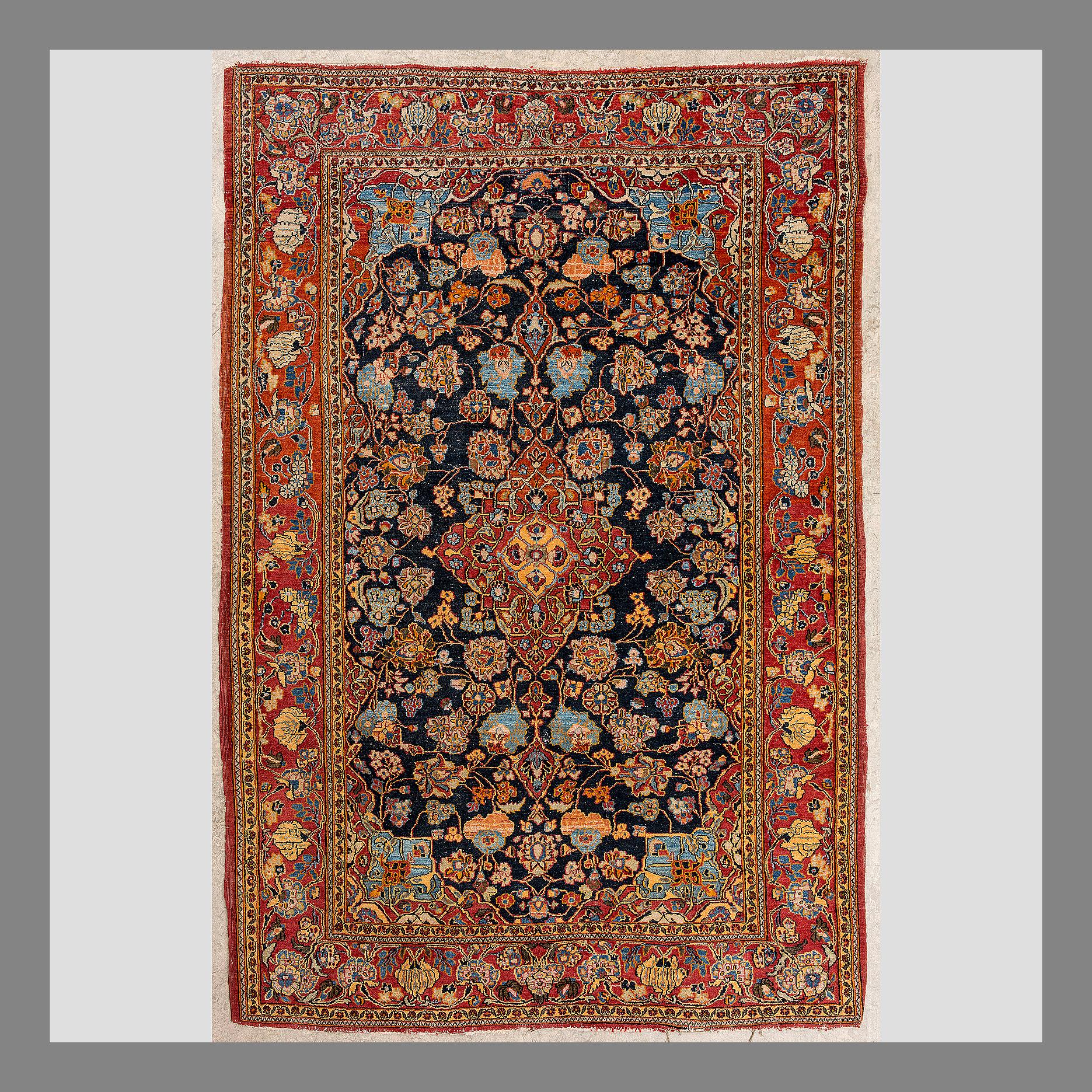 ANTIQUE CARPET, Sarouk 141x213 cm.