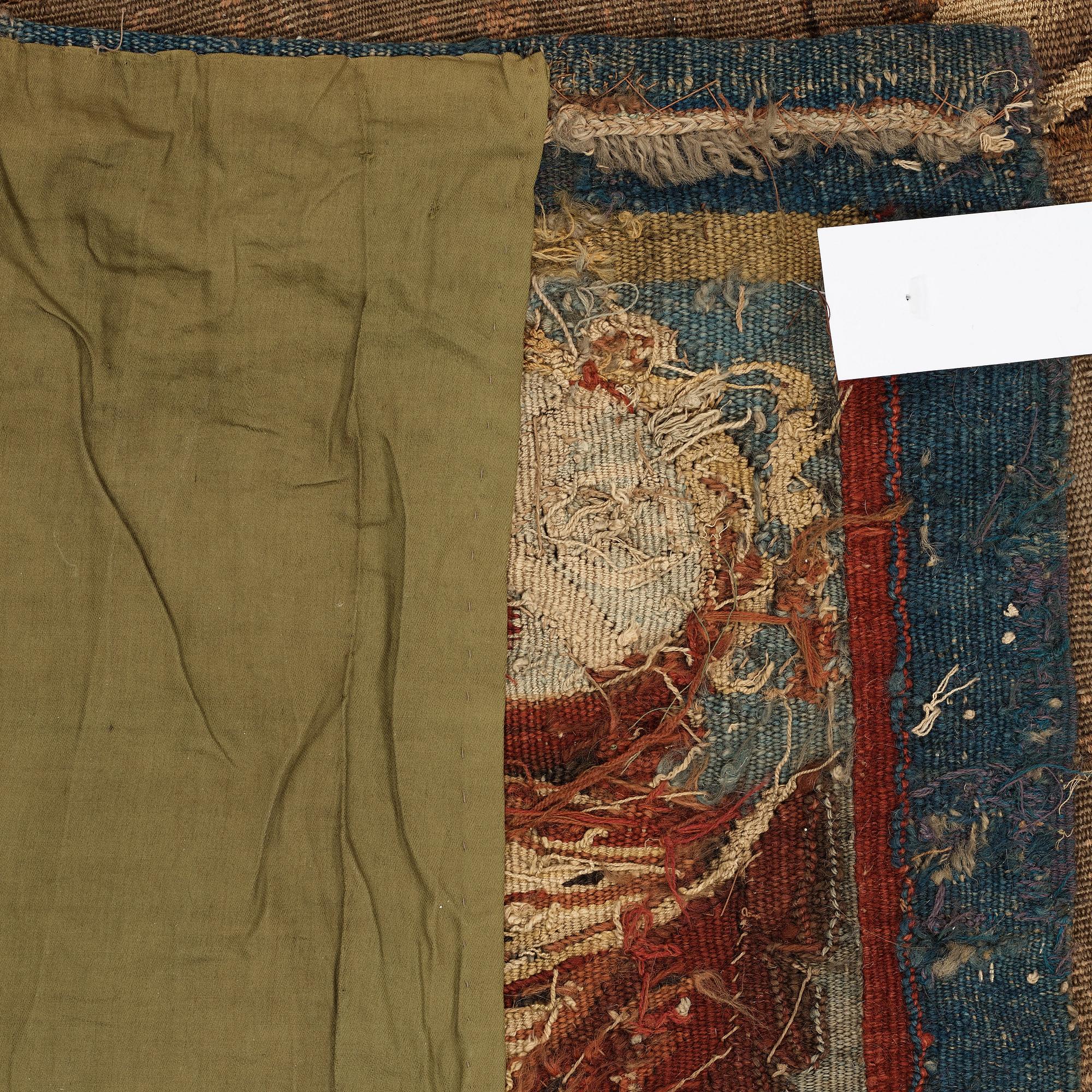 A TAPESTRY, tapestry weave, ca 299,5 x 212,5 cm, signed FOVRUIERES, 
DELANRIEVE.M.R.DABUSSON, Aubusson 17th century.