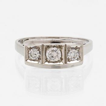 Ring in 18K white gold with round brilliant-cut diamonds, G. Dahlgren & Co.