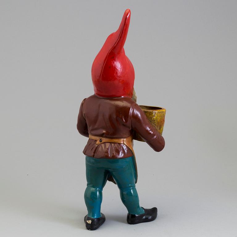 A painted ceramic gnome from West Germany, second half of the 20th century.