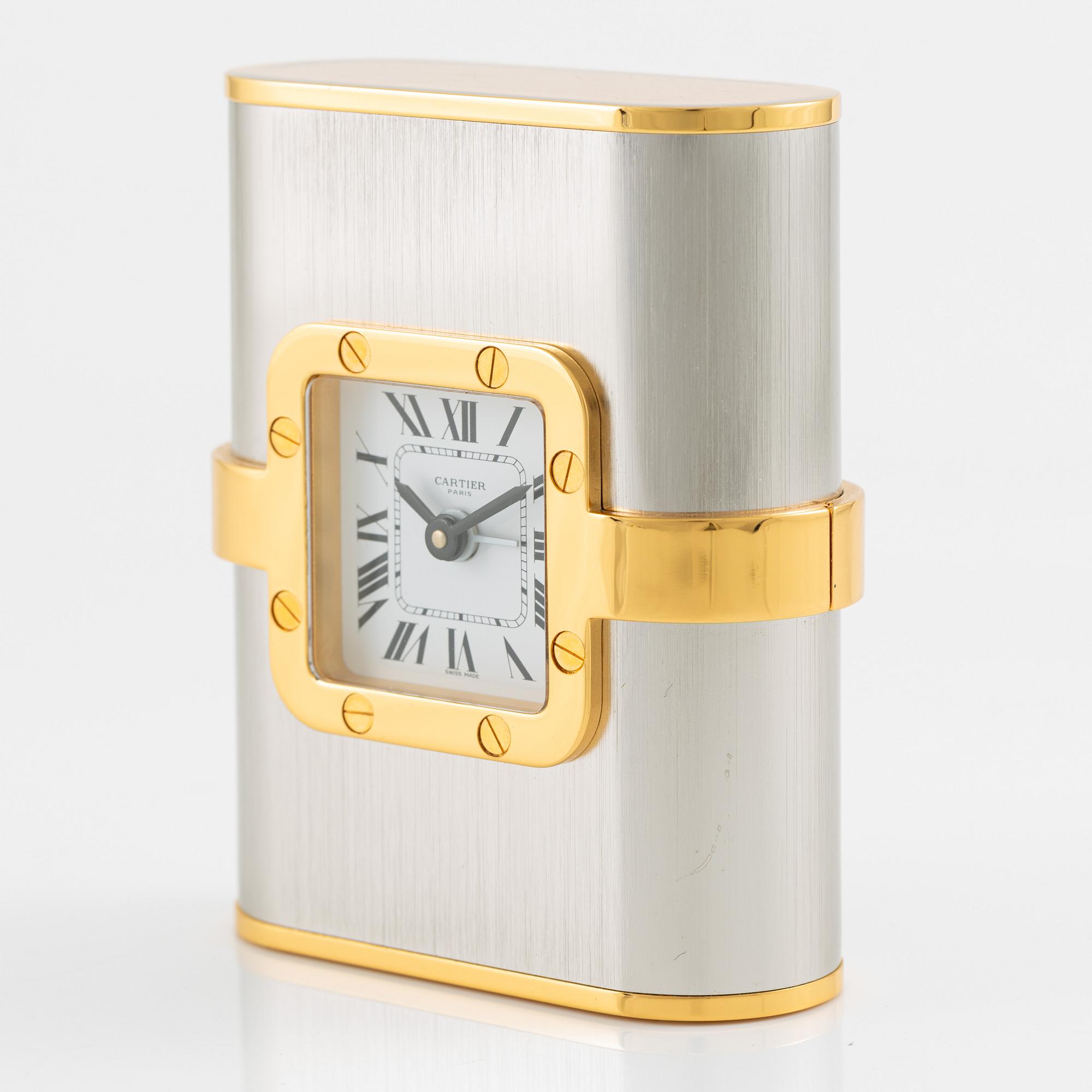 Cartier, Santos de Cartier "Pendulette", table clock, approx. 67 x 85 x 28 mm.