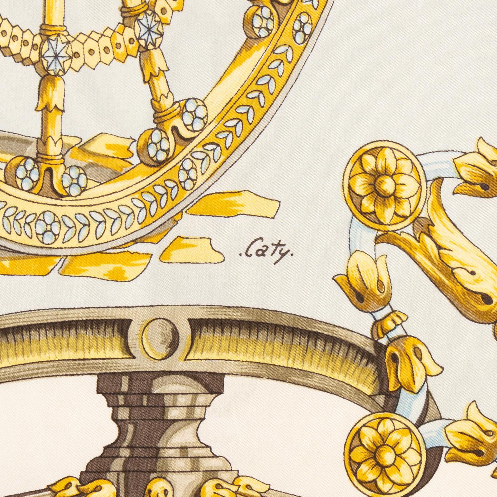 Hermès, a 'Roues de Canon' silk scarf.