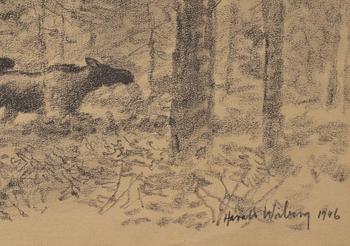 HARALD WIBERG, blyerts på papper, signerad och daterad 1846?.