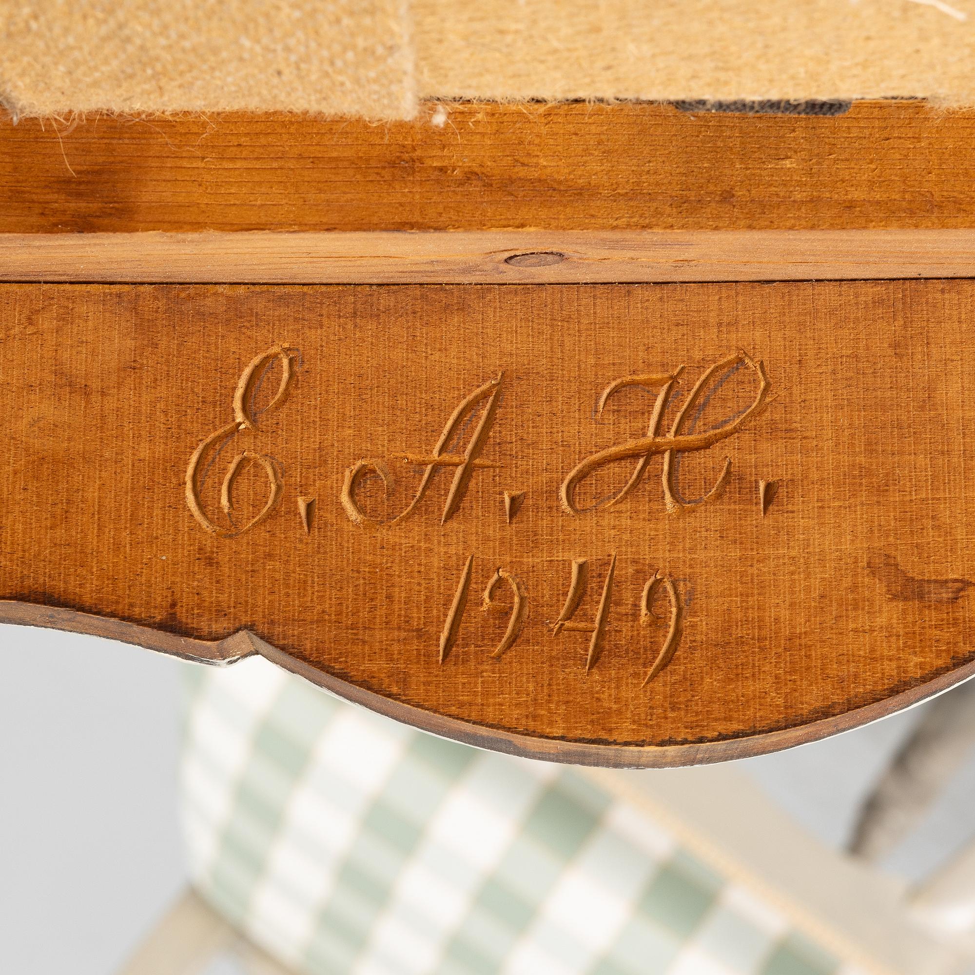 A set of 10 chairs, Rococo style, 1949.