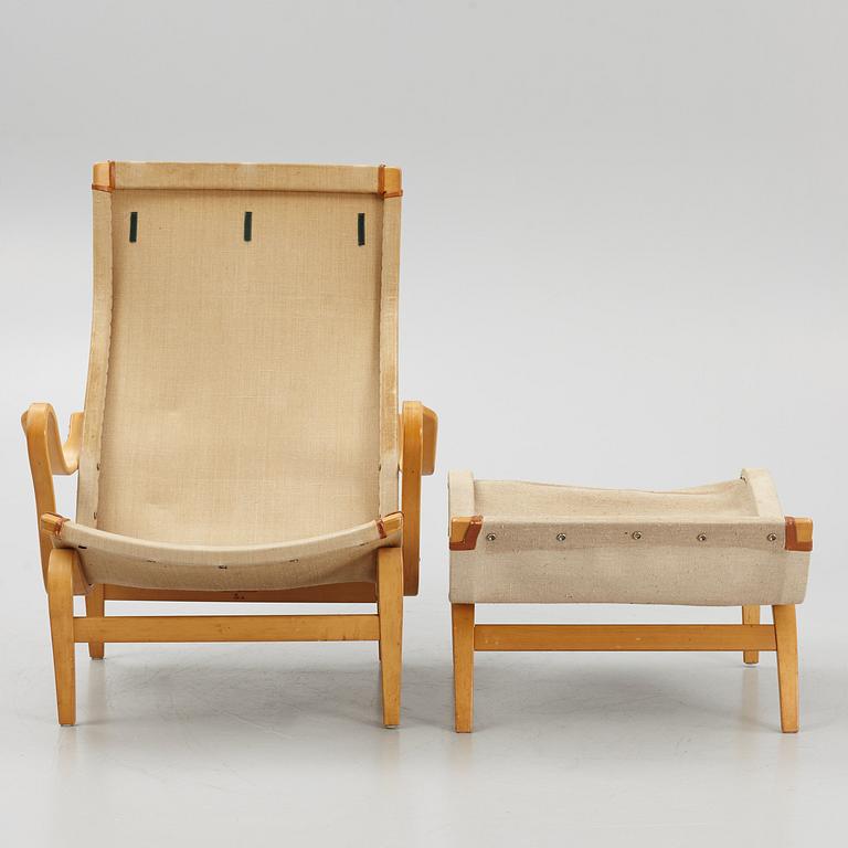 Bruno Mathsson, armchair with footstool, "Pernilla", Dux.