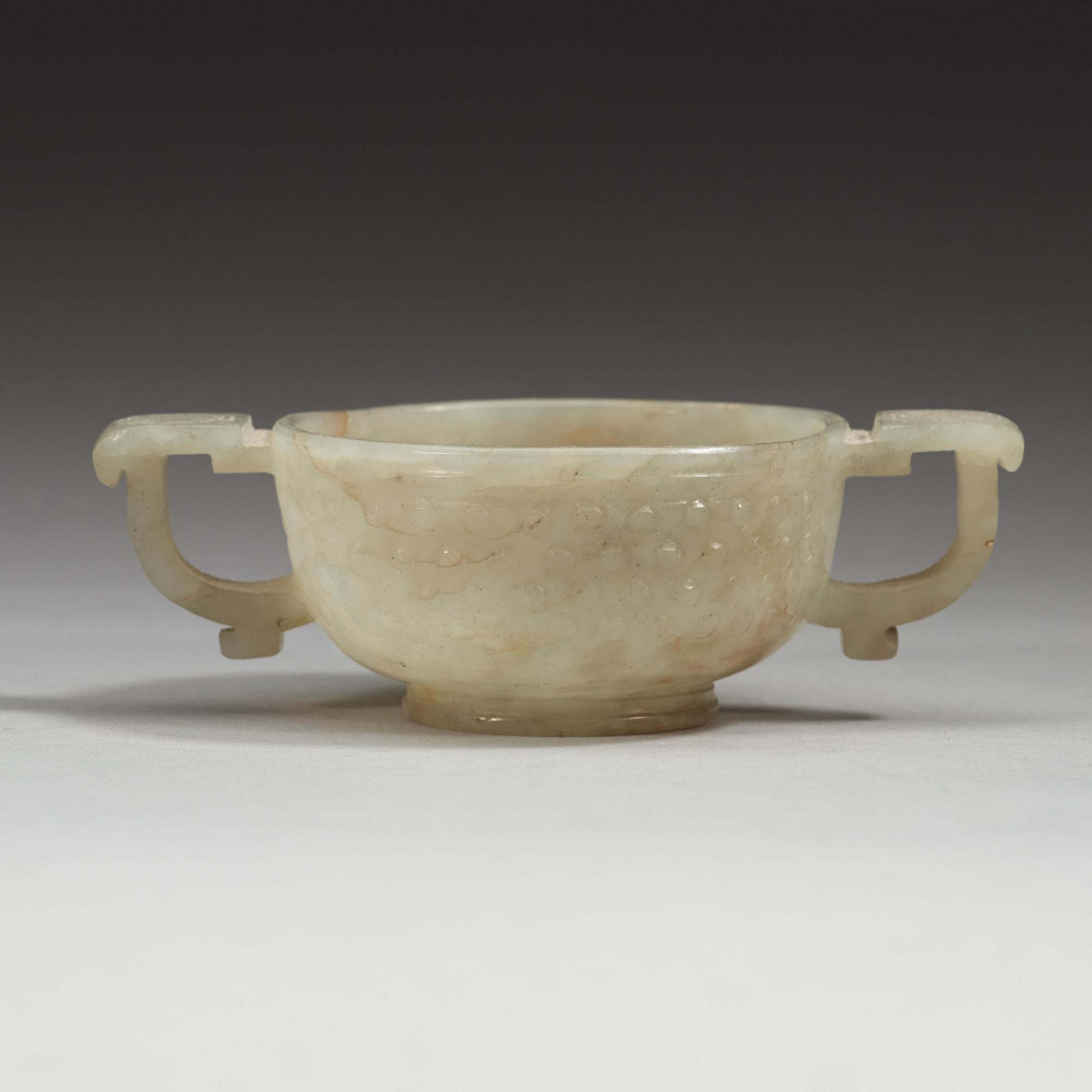 VINOFFERBÄGARE, nefrit. Qing dynastin (1644-1912).