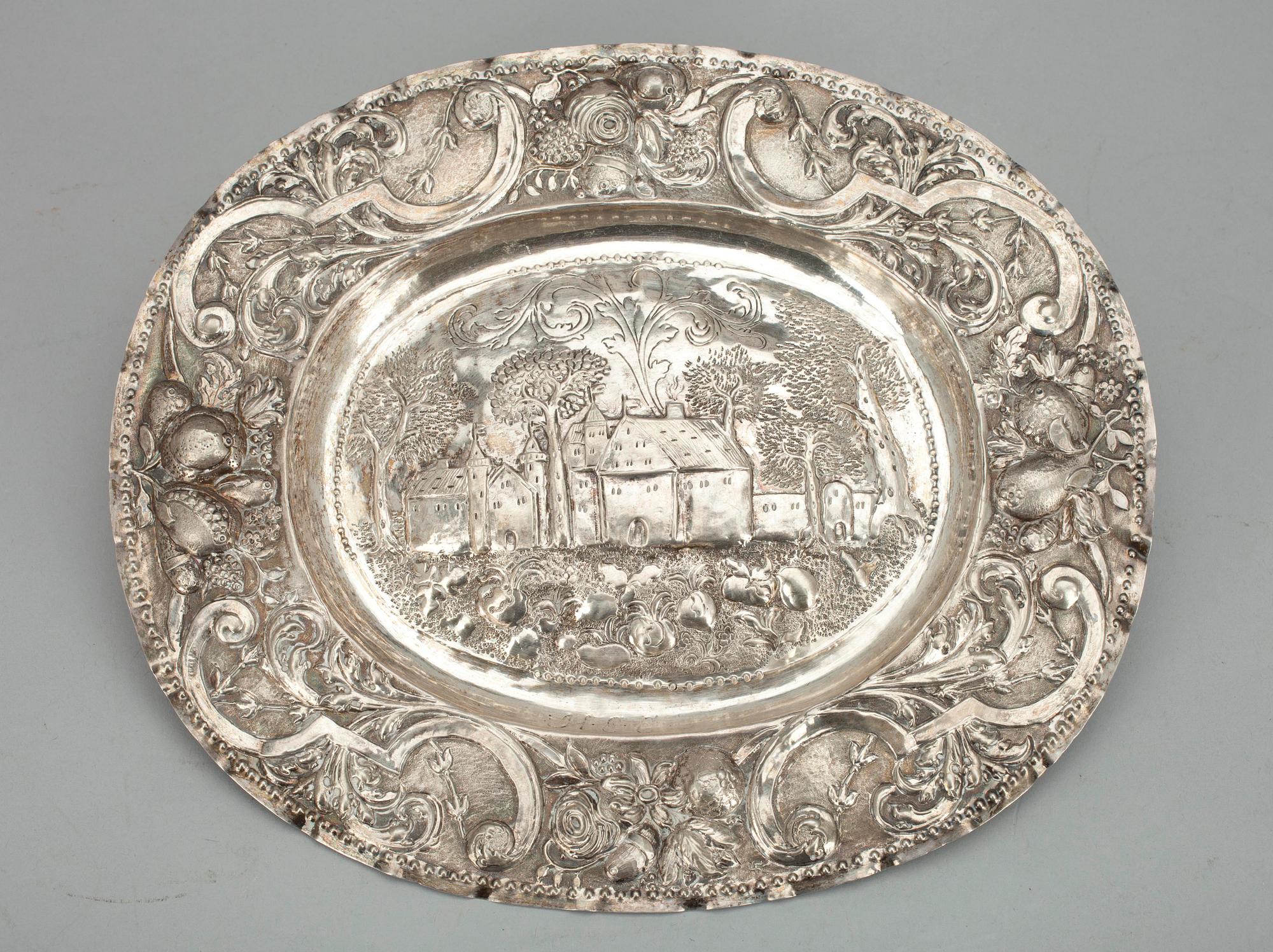 PRESENTERFAT, silver, barock, 1700-tal.