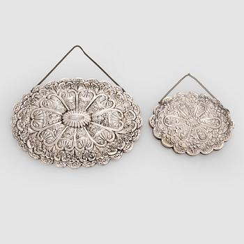 Spegel, 2 st, silver, 1900-tal.