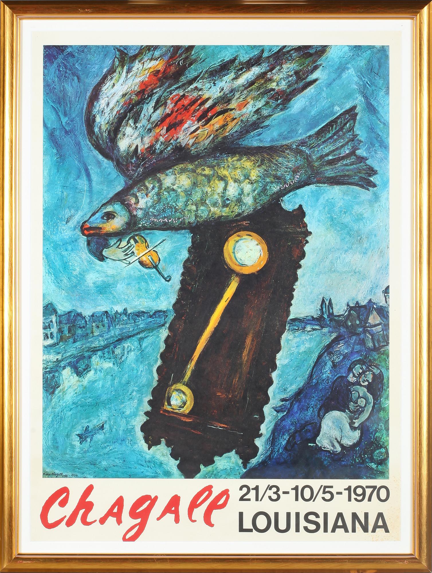 UTSTÄLLNINGSAFFISCH, Chagall, Louisiana, daterad 21/3-10/5-1970.