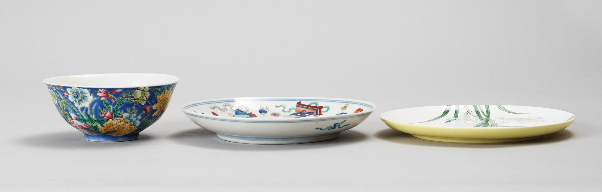 PARTI 3 delar. porslin. Kina. 1800/1900-tal.