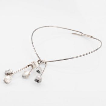 Bent Knudsen, neck ring with three pendants, sterling silver, Denmark.