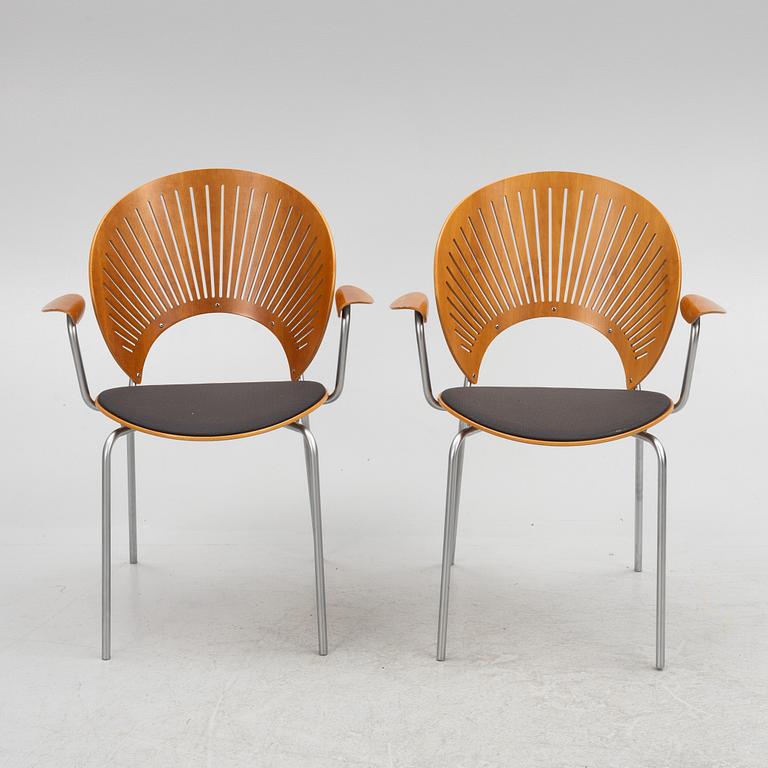 Nanna Ditzel, six "Trinidad" chairs, Fredericia, Denmark.