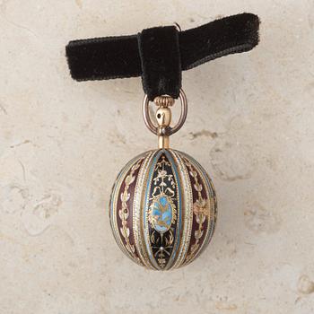 FRES. BORDIER, oval shaped pocket watch, 25 x 28 (43) mm,